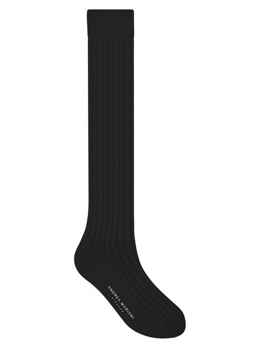 calzini-lunghi-tinta-unita-a-coste-nero